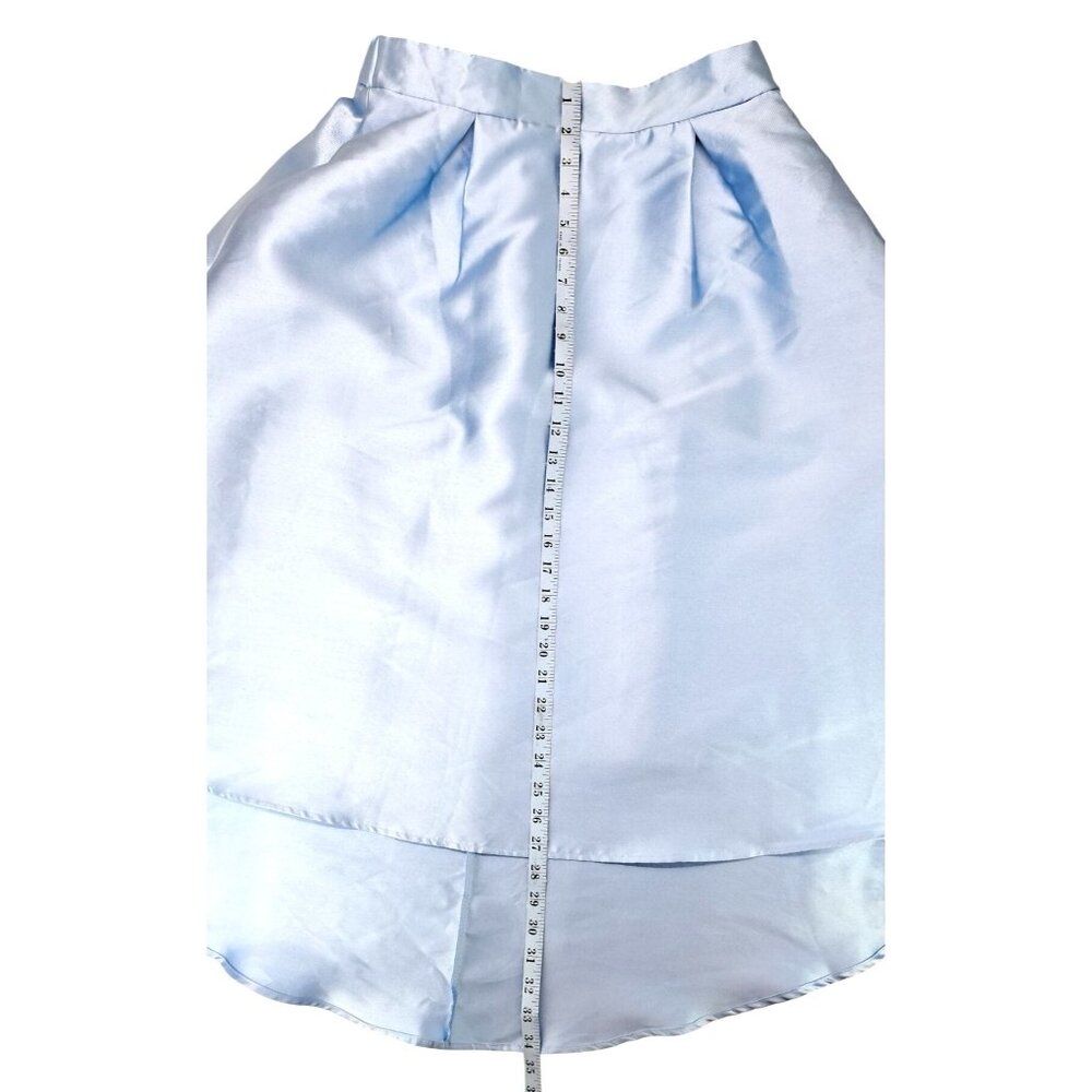 Nickie Lew Light Blue High-Low Skirt Girl Size 14 Satin Elastic Waist Zipper New - Picture 11 of 11